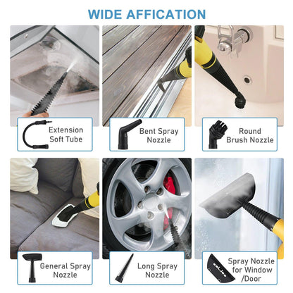 Multi-Purpose Handheld Steam Cleaner with 9 Accessories - High Pressure Chemical-Free Steamer for Kitchen, Bathroom, Car & Grout Cleaning (Includes AU Adapter).