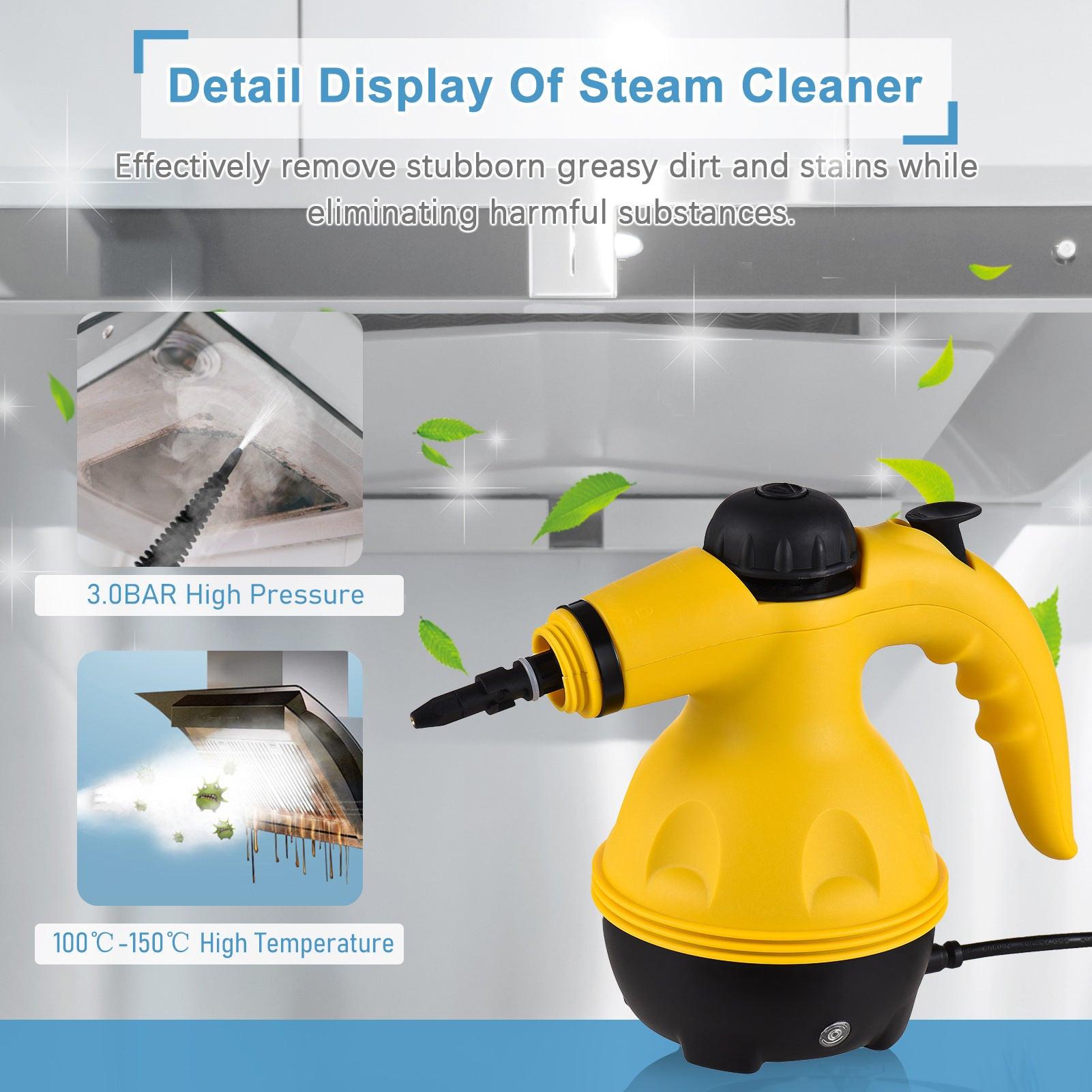 Multi-Purpose Handheld Steam Cleaner with 9 Accessories - High Pressure Chemical-Free Steamer for Kitchen, Bathroom, Car & Grout Cleaning (Includes AU Adapter).
