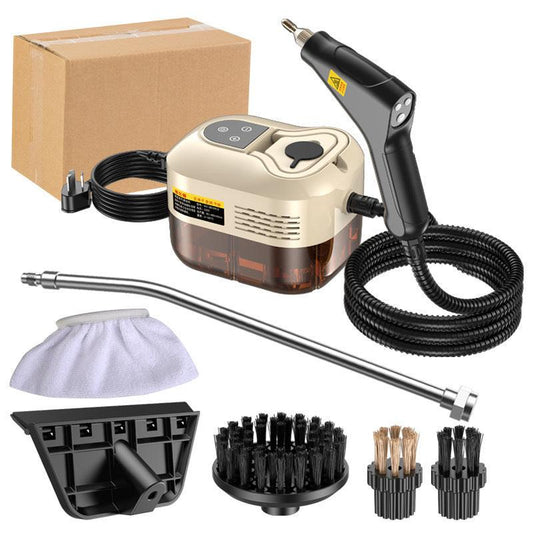 Beige 1500W High Pressure Steam Cleaner with Digital Display (3.5 BAR) - 1.2L Heavy Duty Steamer for Kitchen Grease, Grout, Car Detailing & Upholstery (AU Plug).