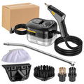 Black 1500W High Pressure Steam Cleaner with Digital Display (3.5 BAR) - 1.2L Heavy Duty Steamer for Kitchen Grease, Grout, Car Detailing & Upholstery (AU Plug).