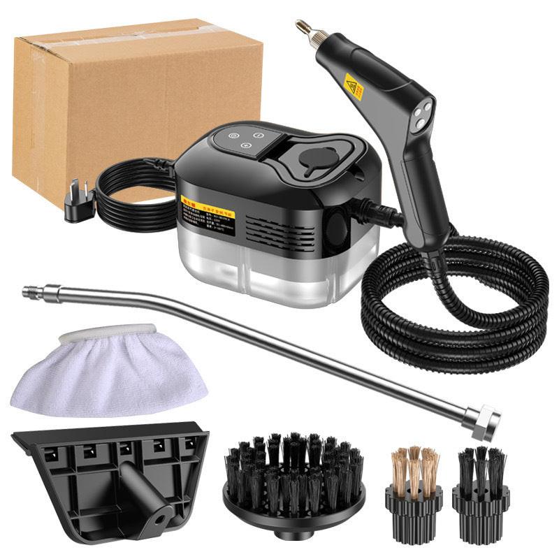 Black 1500W High Pressure Steam Cleaner with Digital Display (3.5 BAR) - 1.2L Heavy Duty Steamer for Kitchen Grease, Grout, Car Detailing & Upholstery (AU Plug).