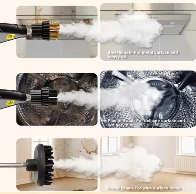 Black 1500W High Pressure Steam Cleaner with Digital Display (3.5 BAR) - 1.2L Heavy Duty Steamer for Kitchen Grease, Grout, Car Detailing & Upholstery (AU Plug).