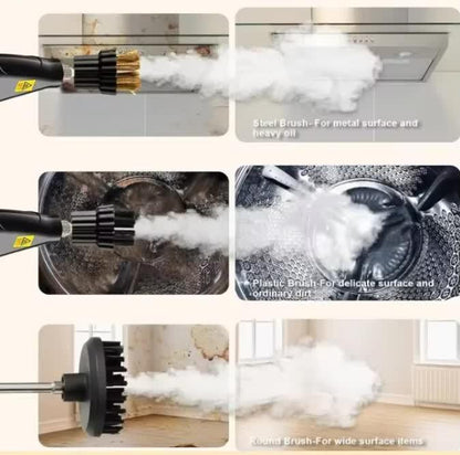 Black 1500W High Pressure Steam Cleaner with Digital Display (3.5 BAR) - 1.2L Heavy Duty Steamer for Kitchen Grease, Grout, Car Detailing & Upholstery (AU Plug).