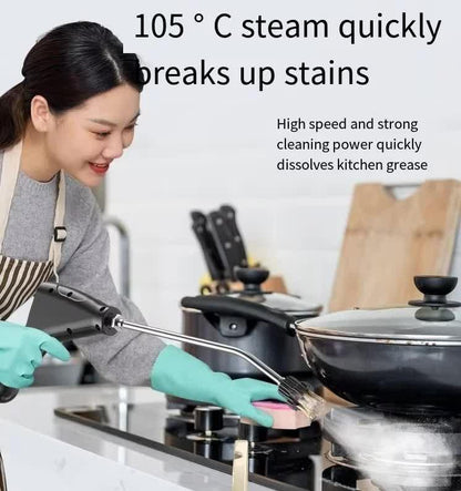 Black 1500W High Pressure Steam Cleaner with Digital Display (3.5 BAR) - 1.2L Heavy Duty Steamer for Kitchen Grease, Grout, Car Detailing & Upholstery (AU Plug).