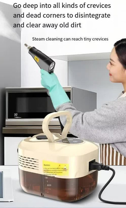 Black 1500W High Pressure Steam Cleaner with Digital Display (3.5 BAR) - 1.2L Heavy Duty Steamer for Kitchen Grease, Grout, Car Detailing & Upholstery (AU Plug).
