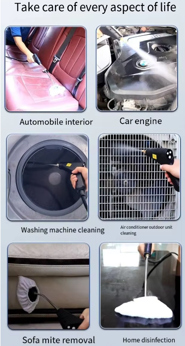 Black 1500W High Pressure Steam Cleaner with Digital Display (3.5 BAR) - 1.2L Heavy Duty Steamer for Kitchen Grease, Grout, Car Detailing & Upholstery (AU Plug).