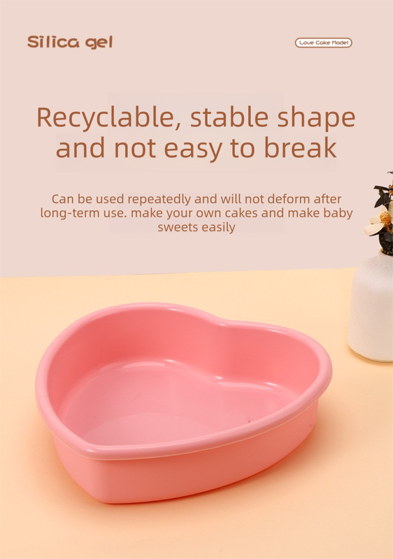 10 Inch Extra Large Heart Shaped Silicone Cake Mould - Pink Non-Stick Baking Pan for Weddings & Big Parties - Reinforced Rim Tray (29cm)