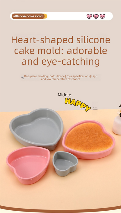 10 Inch Extra Large Heart Shaped Silicone Cake Mould - Pink Non-Stick Baking Pan for Weddings & Big Parties - Reinforced Rim Tray (29cm)