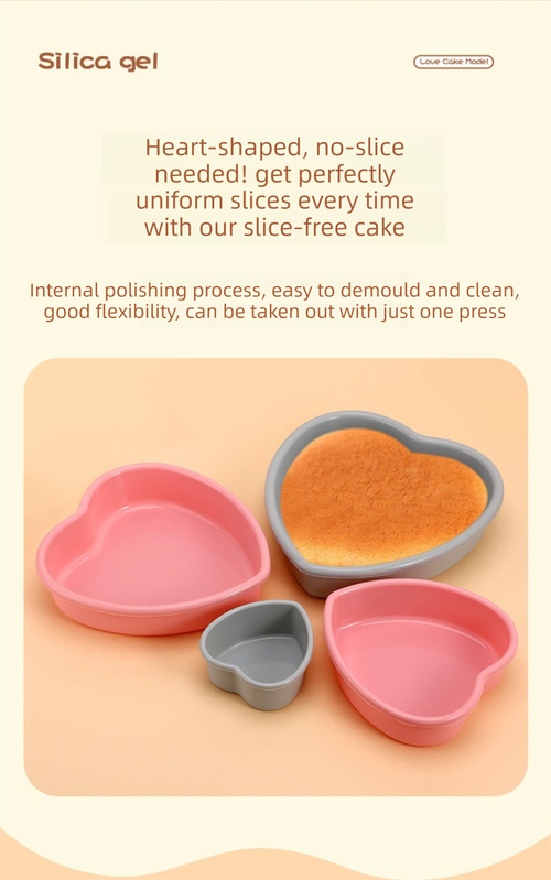 9 Inch Large Heart Shaped Silicone Cake Mould - Grey Non-Stick Baking Pan for Party & Celebration Cakes - Reinforced Rolled Edge Tray (25.9cm)