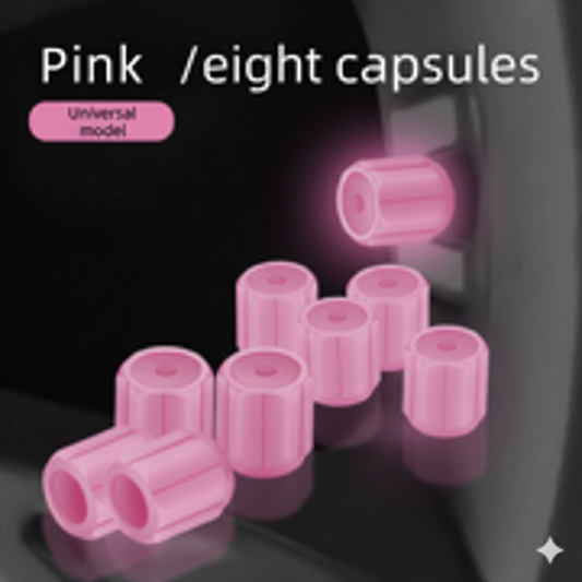 Universal Luminous Tyre Valve Caps 8 PCS Pink Glow in Dark Dust Covers for Cars Motorbikes & Bicycles Easy Install.