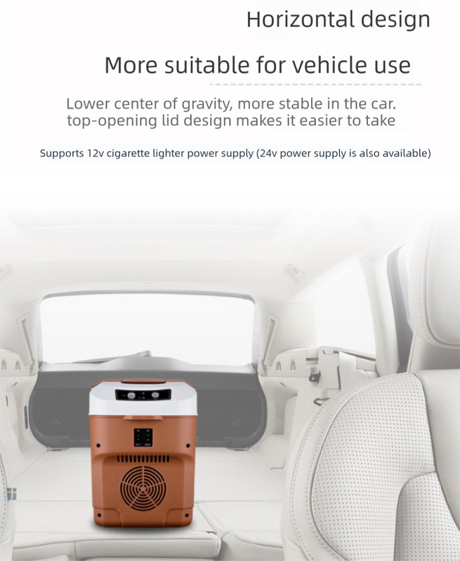 10L Portable Electric Cooler & Warmer Car Fridge with Digital Display 12V/240V Dual Power for Camping Road Trips & Home Office Brown.