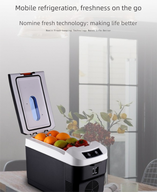 10L Portable Electric Cooler & Warmer Car Fridge with Digital Display 12V/240V Dual Power for Camping Road Trips & Home Office Brown.
