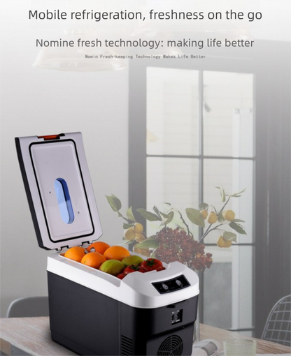 10L Portable Electric Cooler & Warmer Car Fridge with Digital Display 12V/240V Dual Power for Camping Road Trips & Home Office Brown.