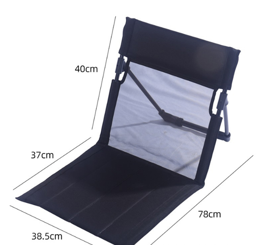 Portable Folding Camping Chair with Aluminum Support Rod Lightweight Mesh Lawn Seat and Backrest for Outdoor Beach Hiking Black Mesh Style.