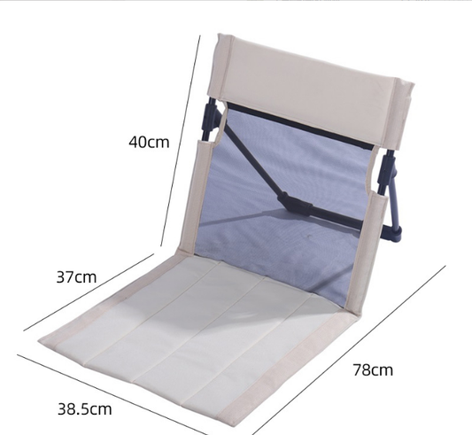 Portable Folding Camping Chair with Aluminum Support Rod Lightweight Mesh Lawn Seat and Backrest for Outdoor Beach Hiking Beige Mesh Style.