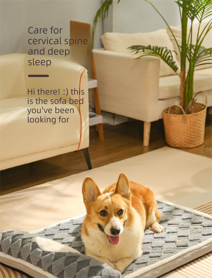 Thickened Soft Pet Bed Mat M Size Coffee-milk Comfortable Dog Sleeping Pad Washable Cushion for Medium Dogs and Cats All Season Home Decor