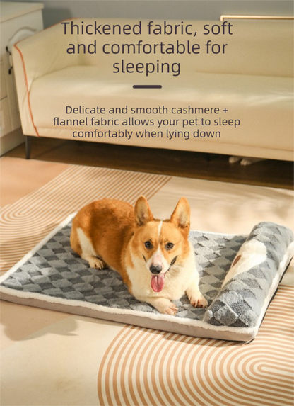 Thickened Soft Pet Bed Mat M Size Coffee-milk Comfortable Dog Sleeping Pad Washable Cushion for Medium Dogs and Cats All Season Home Decor