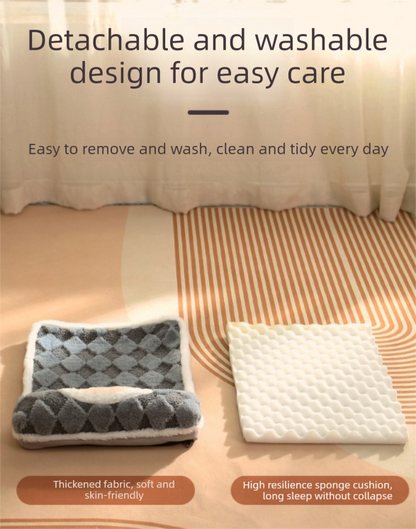 Thickened Soft Pet Bed Mat M Size Coffee-milk Comfortable Dog Sleeping Pad Washable Cushion for Medium Dogs and Cats All Season Home Decor
