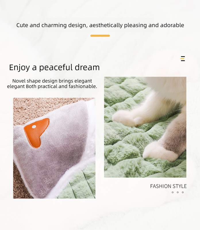 Thickened Pet Sofa Bed M Size 50x35cm Grey Dog Mat with Integrated Pillow Soft Washable Sleeping Pad for Dogs and Cats All Season Comfort