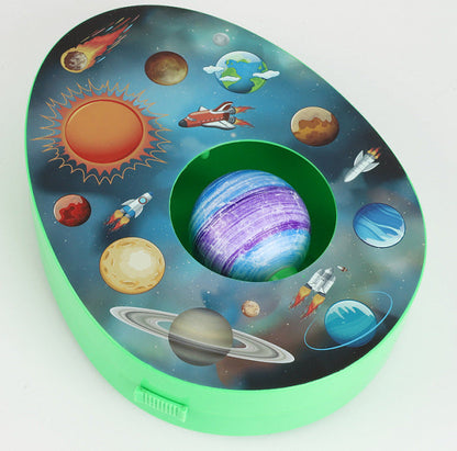 Easter Egg Decorating Kit Electric DIY Planet and Galaxy Painting Machine with 8 Markers and 3 Toy Eggs Space Set.