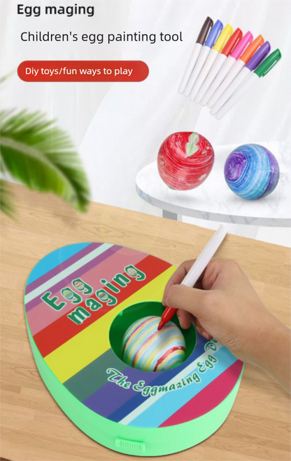 Easter Egg Decorating Kit Electric DIY Planet and Galaxy Painting Machine with 8 Markers and 3 Toy Eggs Space Set.