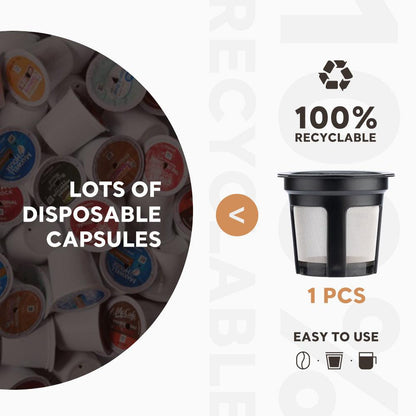 Reusable K-Cup Coffee Pod Filter for Ninja Dual Brew Coffee Makers Triple Hole Capsule Shell UA2227.