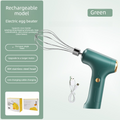 Compact Electric Handheld Egg Whisk Multi-Function Automatic Cream Whipper and Food Mixer J-7 Green Single Head 1-Speed