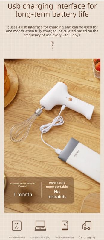 Compact Electric Handheld Egg Whisk Multi-Function Automatic Cream Whipper and Food Mixer J-7 Green Single Head 1-Speed