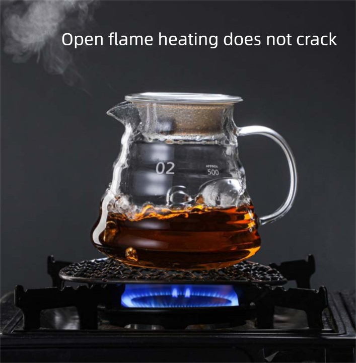 800ml Extra Large Glass Coffee Server - Heat Resistant "Cloud" Pour Over Carafe with Lid - Family Size Drip Coffee Pot & Tea Pitcher (3-5 Cups)