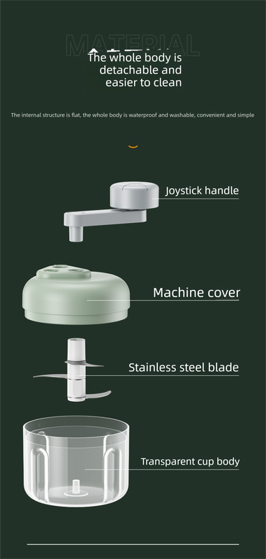 Manual Garlic Chopper & Food Processor 250ml Portable 3-Speed Hand-Crank Mincer – Green Large Capacity Edition