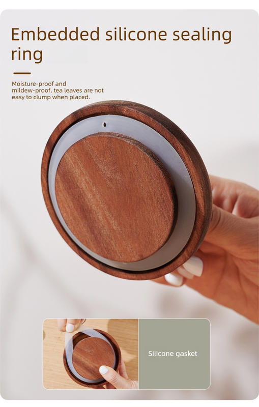 500ml Premium Borosilicate Glass Storage Jar with Acacia Wood Lid & Integrated Spoon – Airtight Moisture-Proof Kitchen Canister for Tea, Coffee, and Spices