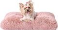 Luxury Long Plush Pet Bed Mat Faux Fur Crate Pad 55x40cm Pink Soft Warm Cushion for Dogs & Cats