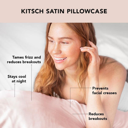 1-Pair Pink Luxury Satin Silk Pillowcase for Hair and Skin - Smooth Cooling Pillow Cover with Envelope Closure - Queen (20x30")
