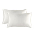 1-Pair White Luxury Satin Silk Pillowcase for Hair and Skin - Smooth Cooling Pillow Cover with Envelope Closure - King (20x36")