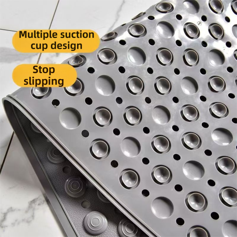2-Pack Blue Eco-Friendly Bath Mat with Massage Points - Anti-Slip Suction Cup Safety Bathroom Rug (M Size 75.5X44x2 CM)