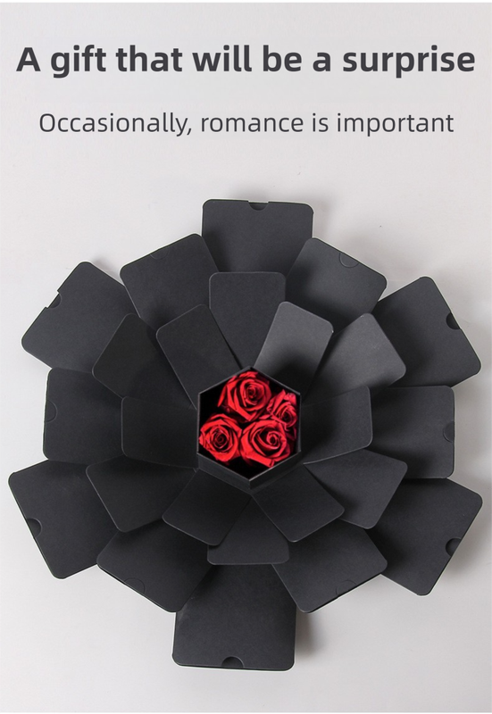 White Hexagon 4-Layer 12-Pocket Explosion Gift Box(DIY) - Creative Handmade Photo Album & Scrapbook for Anniversaries & Birthdays.