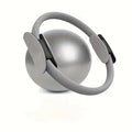 Grey Professional Pilates Ring & Yoga Ball Set - Multipurpose Home Fitness Equipment for Whole-Body Core Training & Pelvic Floor Strengthening.