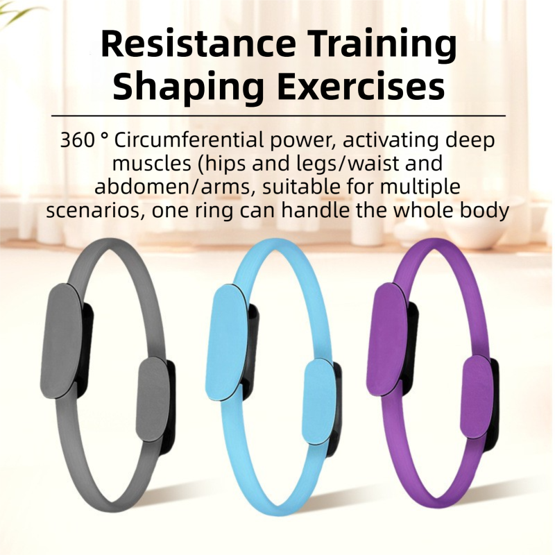 Grey Professional Pilates Ring & Yoga Ball Set - Multipurpose Home Fitness Equipment for Whole-Body Core Training & Pelvic Floor Strengthening.