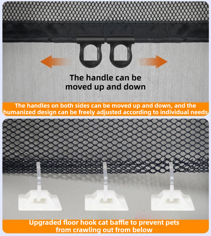 78X130CM Black Retractable Mesh Safety Gate for Pets & Babies - Scratch-Resistant Indoor/Outdoor Security Barrier, No-Drill Installation