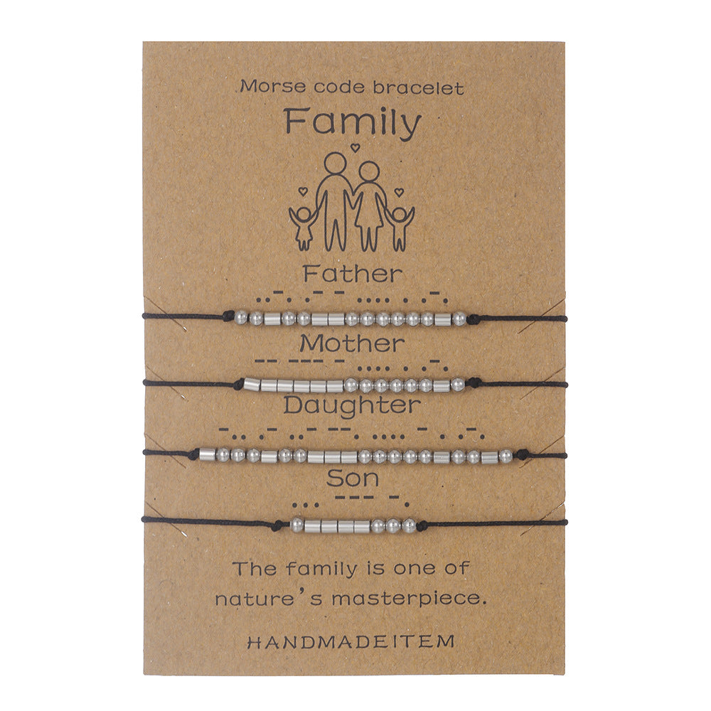 Stainless Steel Morse Code Bracelet(16-26cm) with Secret Message Family - Meaningful Gift for Best Friends, Sisters & Family.