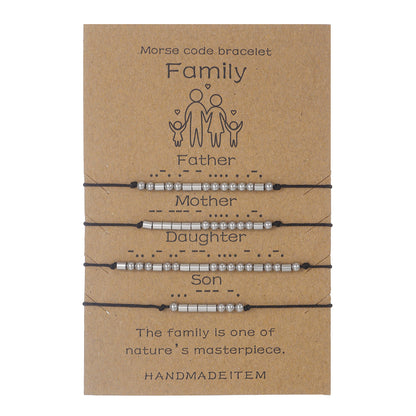 Stainless Steel Morse Code Bracelet(16-26cm) with Secret Message Family - Meaningful Gift for Best Friends, Sisters & Family.