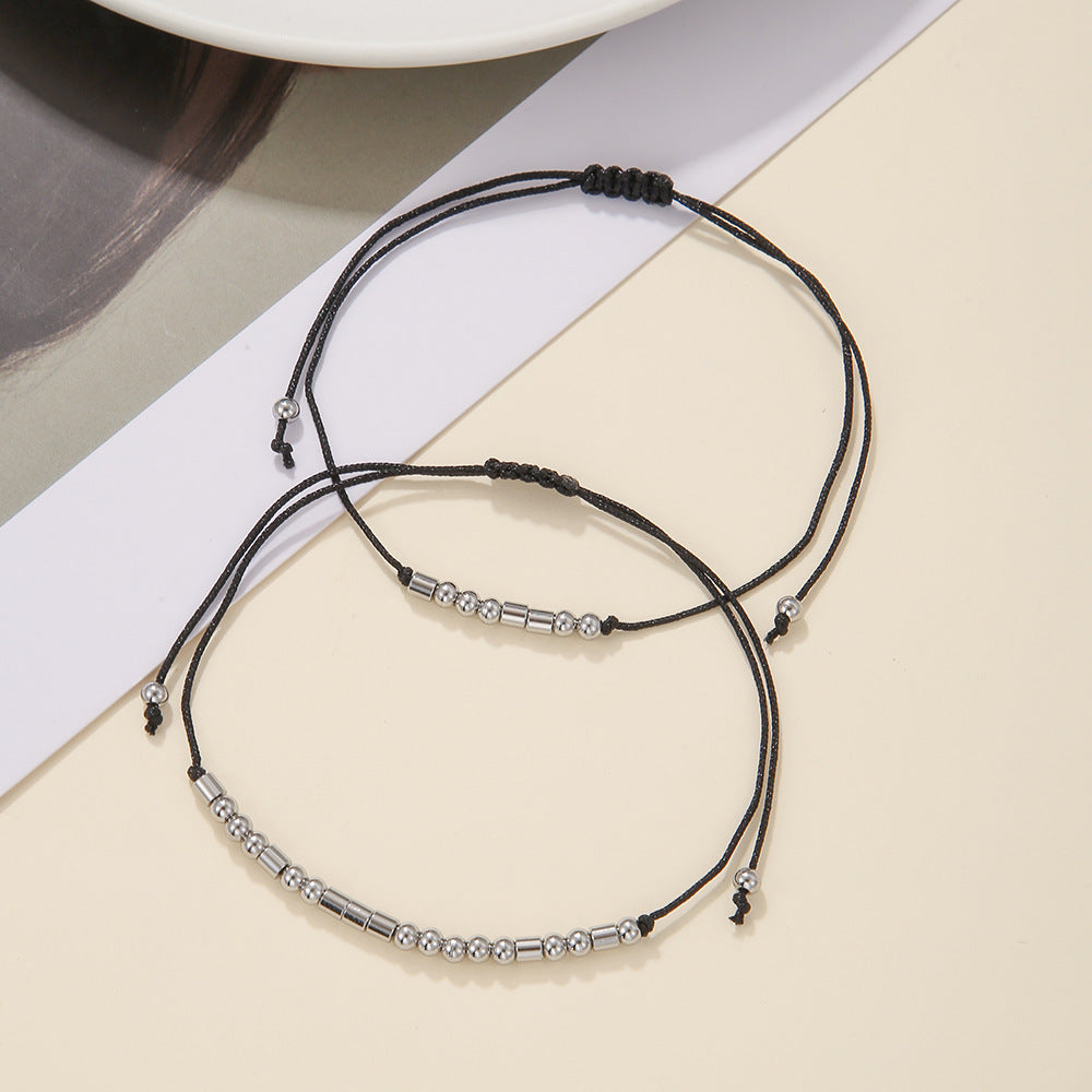 Stainless Steel Morse Code Bracelet(16-26cm) with Secret Message Family - Meaningful Gift for Best Friends, Sisters & Family.