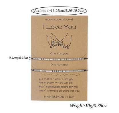 Stainless Steel Morse Code Bracelet(16-26cm) with Secret Message Family - Meaningful Gift for Best Friends, Sisters & Family.