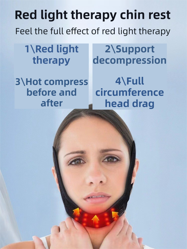 Breathable V-Line Chin Strap with 15 high-intensity Red-Light LEDs for Facial Firming & Skin Rejuvenation