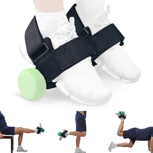 1-Pair Heavy Duty Ankle Strap Compatible With Dumbbell for Weightlifting - Adjustable Foot Attachment for Leg Curls, Extensions & Hip Abductors.