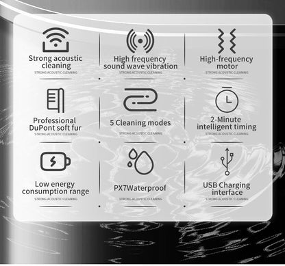 White Rotating Round Head Electric Toothbrush Kit with 4 Heads, Case & Stand - 3D Oscillating Mechanical Cleaning for Deep Plaque Removal