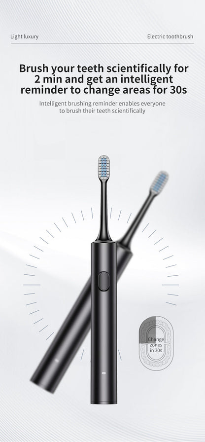 White Sonic Electric Toothbrush Kit with 5 Cleaning Modes, 8 Heads & Travel Case - Smart Timer & Quad-Pacer, Soft Double-Arc Bristles and 120-Day Long Battery Life