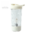 500ML White Portable Diamond Electric Shaker - Strong Vortex Stirring, Dual Temperature Endurance & Self-Cleaning for Protein Powder Coffee.