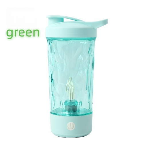 500ML Green Portable Diamond Electric Shaker - Strong Vortex Stirring, Dual Temperature Endurance & Self-Cleaning for Protein Powder Coffee.