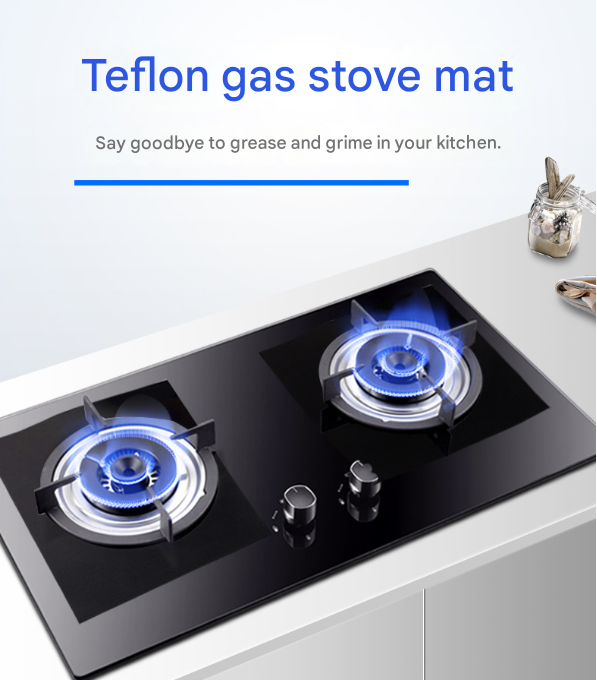 4-Piece Sliver Reusable Oil-Proof Teflon Stovetop Burner Liners - Cuttable, Non-Stick, Heat-Resistant & Dishwasher Safe Clean Pad